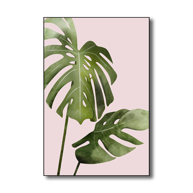 Nordic Style Botanical Leaf Painting Canvas Textured Green Wall Art for Guest Room Clearhalo 'Arts' 'Canvas Art' 1705017