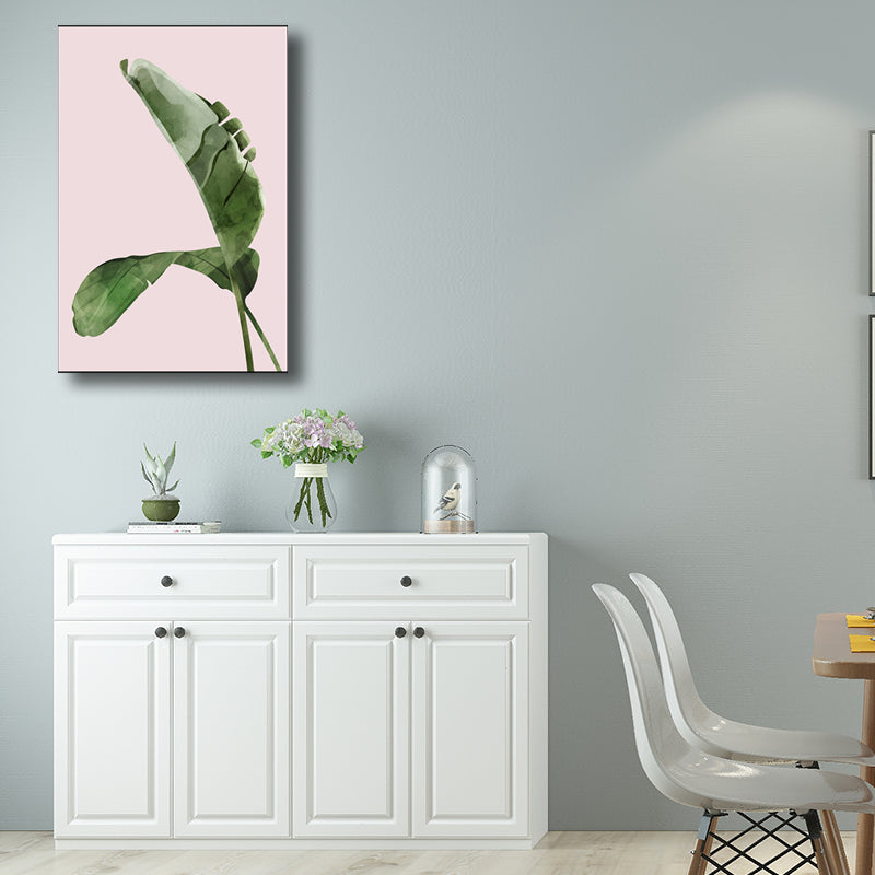 Nordic Style Botanical Leaf Painting Canvas Textured Green Wall Art for Guest Room Clearhalo 'Arts' 'Canvas Art' 1705022
