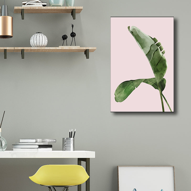 Nordic Style Botanical Leaf Painting Canvas Textured Green Wall Art for Guest Room Clearhalo 'Arts' 'Canvas Art' 1705023
