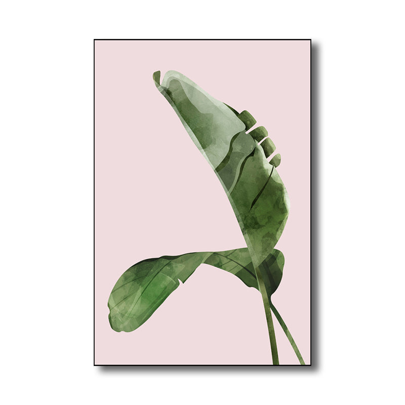 Nordic Style Botanical Leaf Painting Canvas Textured Green Wall Art for Guest Room Clearhalo 'Arts' 'Canvas Art' 1705024