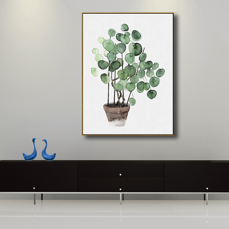 Bonsai Wall Art Decor Nordic Enchanting Botanical Canvas Print in Green for Bedroom Clearhalo 'Arts' 'Canvas Art' 1705034