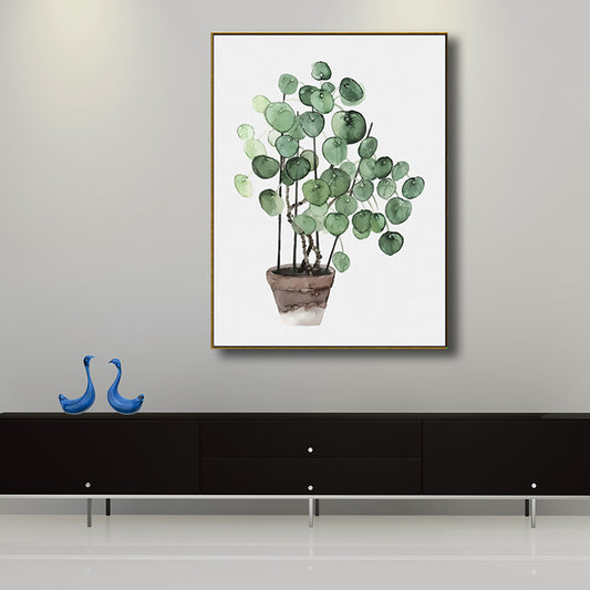 Bonsai Wall Art Decor Nordic Enchanting Botanical Canvas Print in Green for Bedroom - Clearhalo - 'Arts' - 'Canvas Art' - 1705034