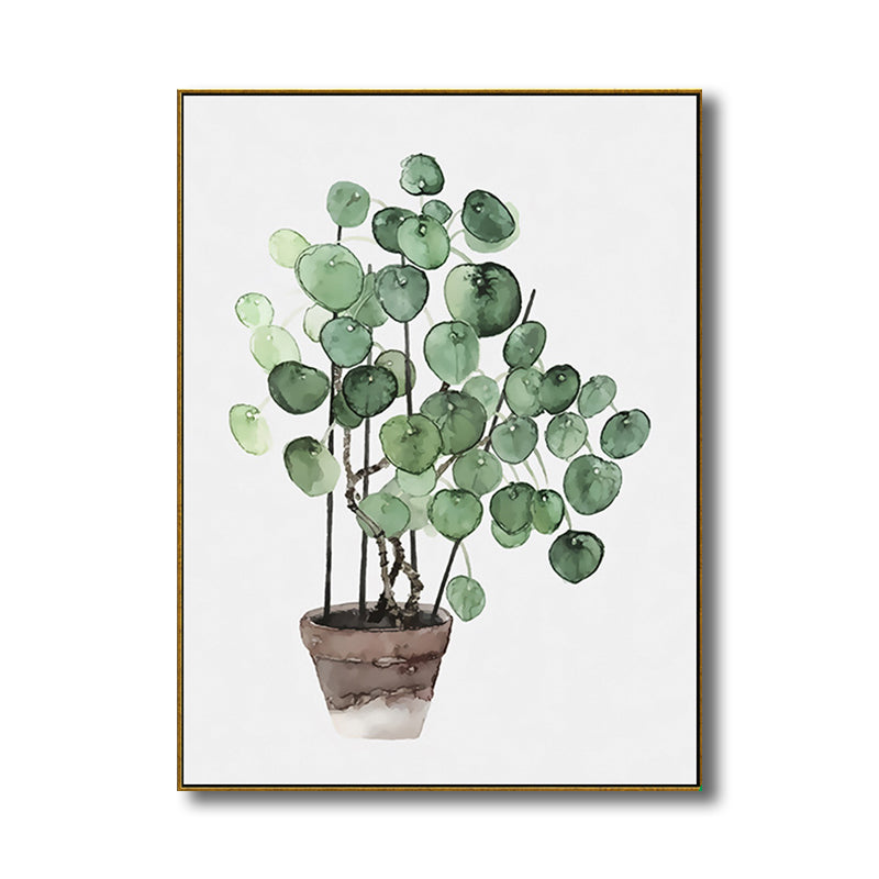 Bonsai Wall Art Decor Nordic Enchanting Botanical Canvas Print in Green for Bedroom - Clearhalo - 'Arts' - 'Canvas Art' - 1705035