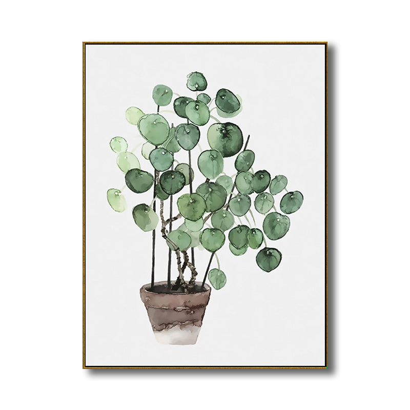 Bonsai Wall Art Decor Nordic Enchanting Botanical Canvas Print in Green for Bedroom Clearhalo 'Arts' 'Canvas Art' 1705035