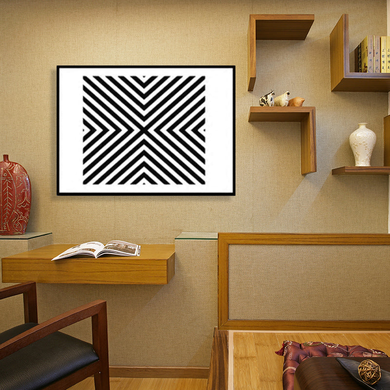 Mystical Geometry Pattern Painting for Boys Bedroom in Black, Multiple Sizes Options Clearhalo 'Art Gallery' 'Canvas Art' 'Contemporary Art Gallery' 'Contemporary Art' 'Minimalism' 'Minimalist Art Gallery' 'Scandinavian' Arts' 1705072