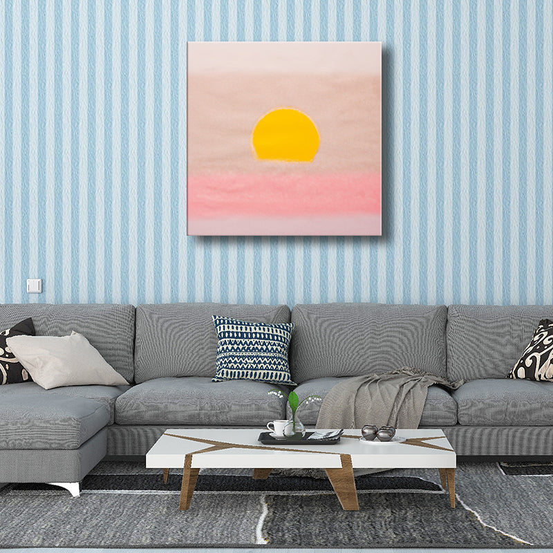 Canvas Textured Painting Children's Art Sunrise Wall Decor in Dark Color for Hallway Clearhalo 'Art Gallery' 'Canvas Art' 'Kids' Arts' 1705135