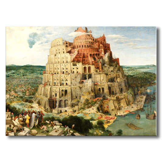 Tower of Babel Wall Art Textured World Culture Living Room Canvas Print in Yellow Clearhalo 'Arts' 'Canvas Art' 1705148