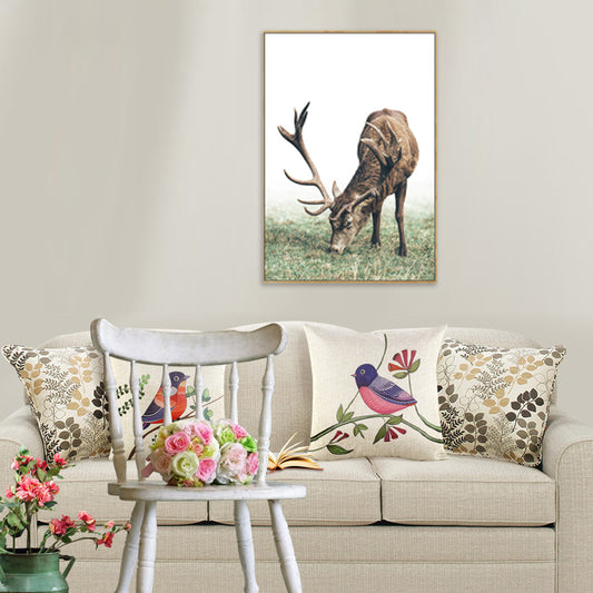 Reindeer Wall Decor Modern Style Textured Girls Bedroom Painting, Multiple Sizes Brown Clearhalo 'Art Gallery' 'Canvas Art' 'Contemporary Art Gallery' 'Modern' Arts' 1705152