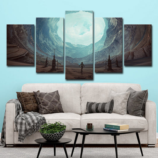 Sci-Fi Movie Astra Canvas Print House Interior Fantasy Wall Art in Blue for Decor Blue Clearhalo 'Art Gallery' 'Canvas Art' 'Kids' Arts' 1705215