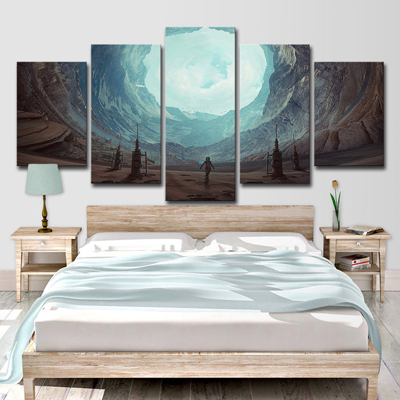Sci-Fi Movie Astra Canvas Print House Interior Fantasy Wall Art in Blue for Decor Clearhalo 'Art Gallery' 'Canvas Art' 'Kids' Arts' 1705216