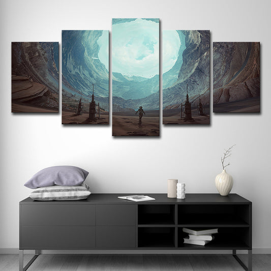 Sci-Fi Movie Astra Canvas Print House Interior Fantasy Wall Art in Blue for Decor Clearhalo 'Art Gallery' 'Canvas Art' 'Kids' Arts' 1705217