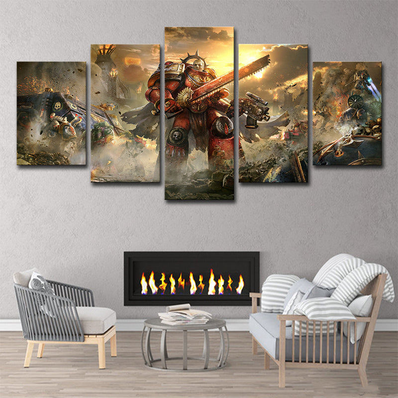 Warhammer Eternal Expedition Wall Art Yellow Kids Style Canvas Print for Boys Room Clearhalo 'Art Gallery' 'Canvas Art' 'Kids' Arts' 1705288