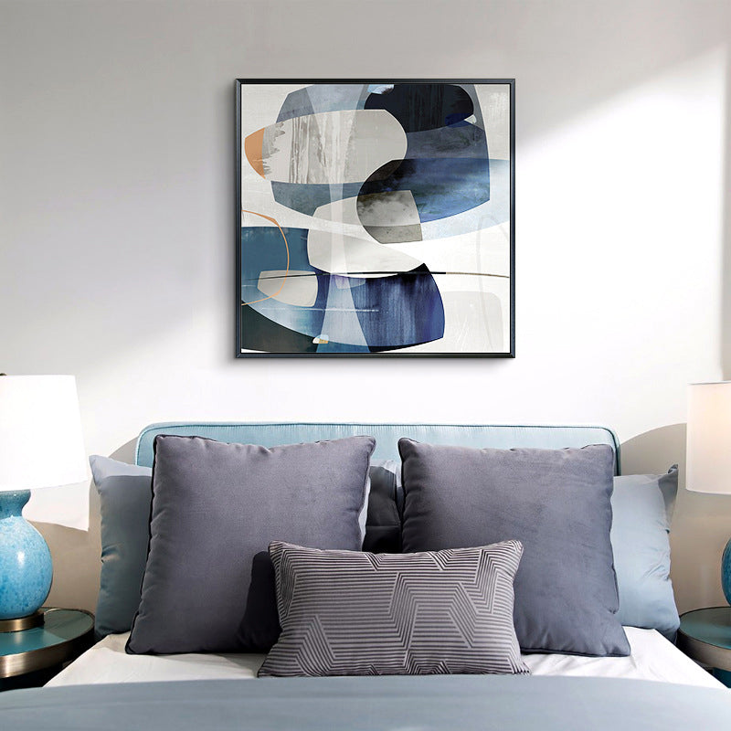 Textured Fabulous Abstract Art Canvas Scandinavian Painting for Bathroom, Multiple Sizes Blue Design 1 Clearhalo 'Arts' 'Canvas Art' 1705311