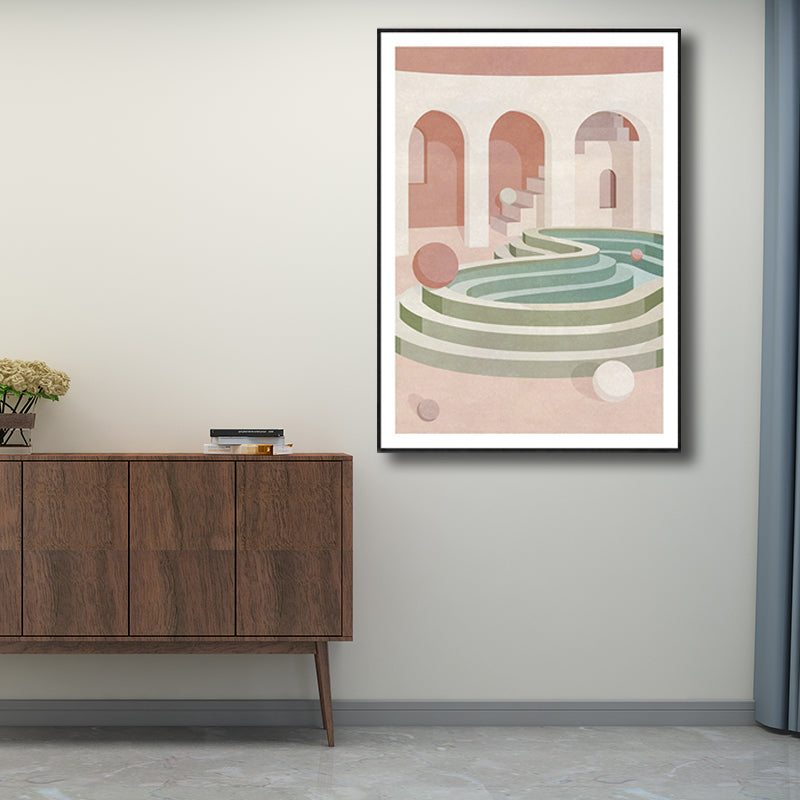 Stairs Wall Decor Scandinavian Style Textured Living Room Canvas, Multiple Sizes Clearhalo 'Arts' 'Canvas Art' 1705341