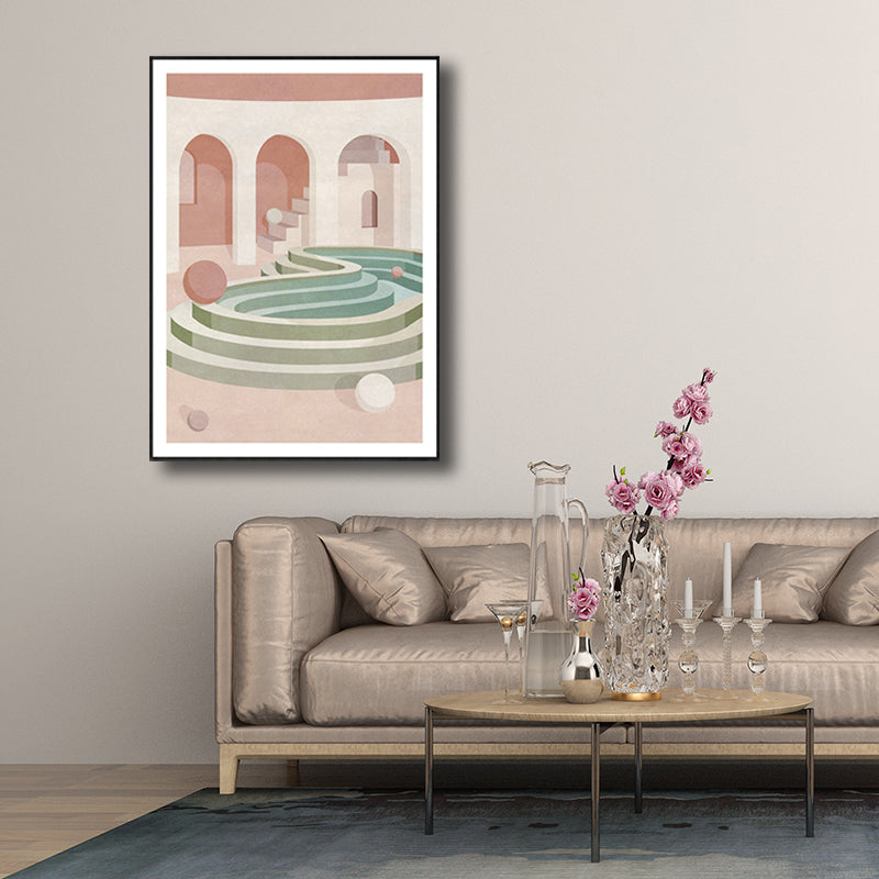 Stairs Wall Decor Scandinavian Style Textured Living Room Canvas, Multiple Sizes Clearhalo 'Arts' 'Canvas Art' 1705342