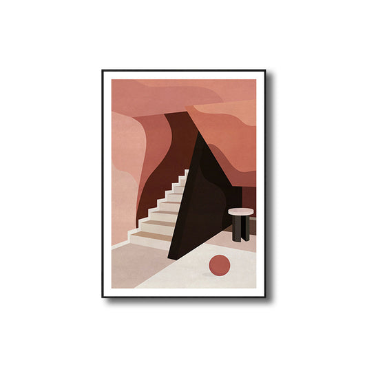 Stairs Wall Decor Scandinavian Style Textured Living Room Canvas, Multiple Sizes Clearhalo 'Arts' 'Canvas Art' 1705350