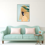 Fashionable Maid Art Scandinavian Style Canvas Textured Wall Print in Light Color