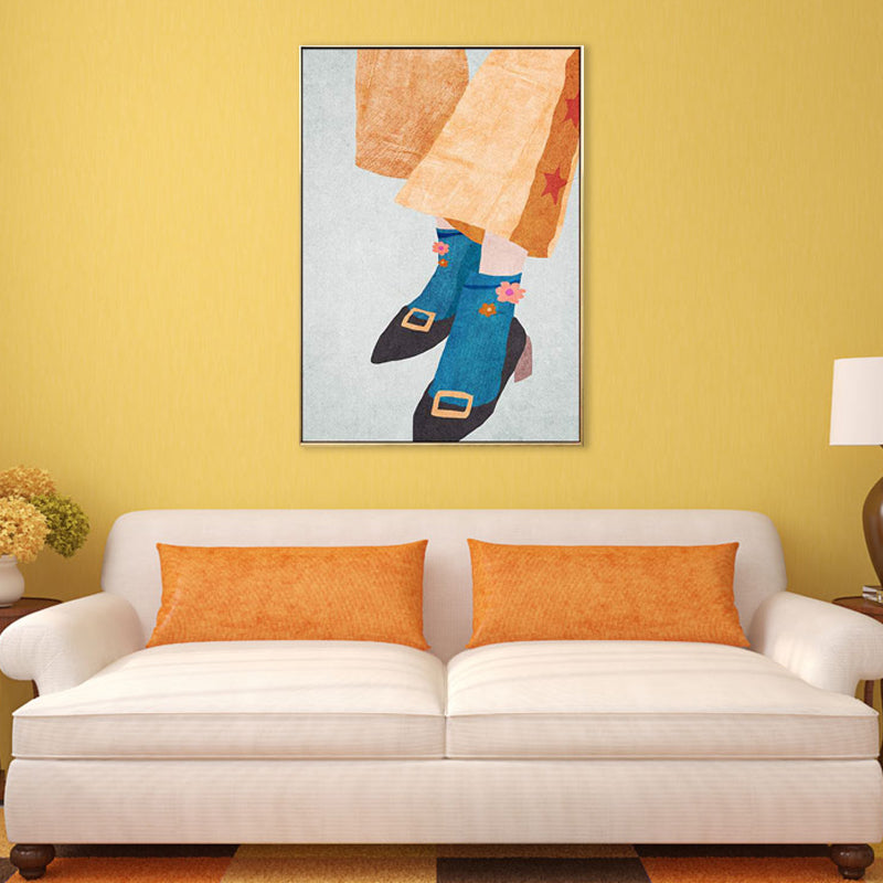 Fashionable Maid Art Scandinavian Style Canvas Textured Wall Print in Light Color Clearhalo 'Arts' 'Canvas Art' 1705371