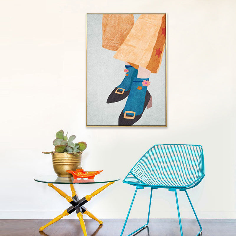 Fashionable Maid Art Scandinavian Style Canvas Textured Wall Print in Light Color Clearhalo 'Arts' 'Canvas Art' 1705372