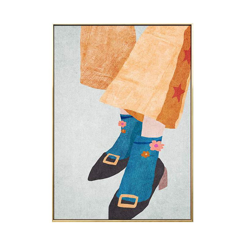 Fashionable Maid Art Scandinavian Style Canvas Textured Wall Print in Light Color Clearhalo 'Arts' 'Canvas Art' 1705373