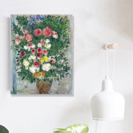 Blossom By the Windowsill Canvas Textured Countryside Living Room Wall Art Decor Green Clearhalo 'Art Gallery' 'Canvas Art' 'Traditional' Arts' 1705404