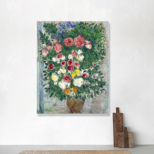 Blossom By the Windowsill Canvas Textured Countryside Living Room Wall Art Decor Clearhalo 'Art Gallery' 'Canvas Art' 'Traditional' Arts' 1705405