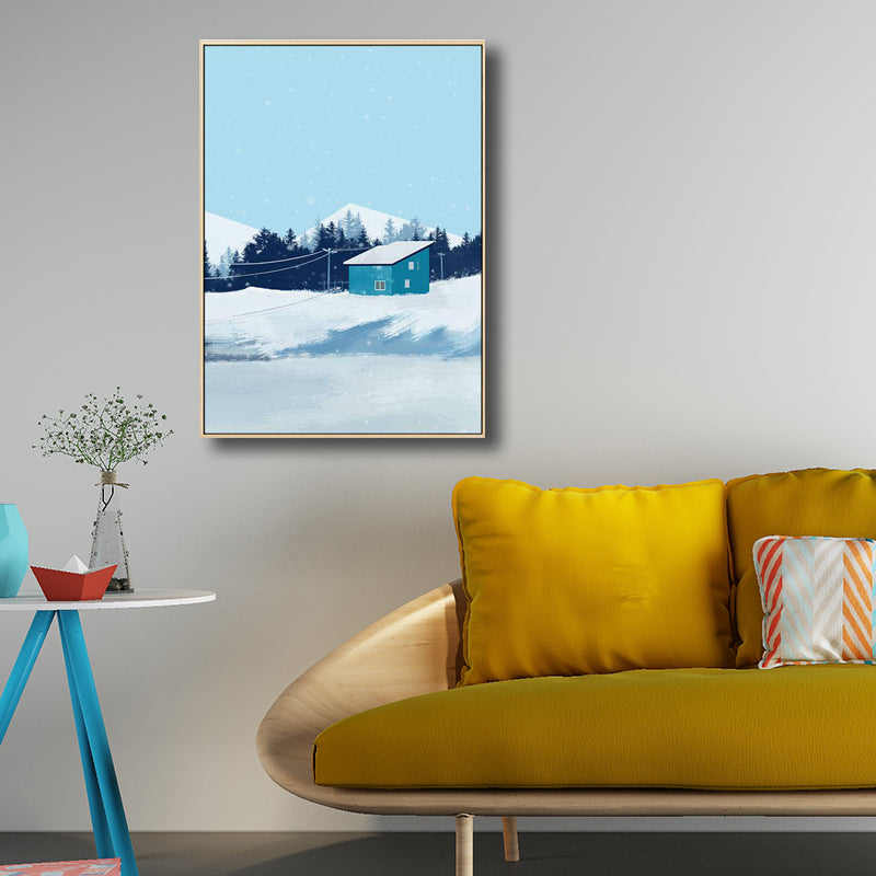 Country Style Forest Landscape Painting Pastel Color Girls Bedroom Wall Art Decor Blue Clearhalo 'Art Gallery' 'Canvas Art' 'Country Art Gallery' 'French Country' 'Rustic' Arts' 1705438