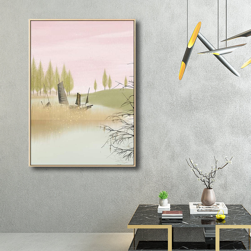 Country Style Forest Landscape Painting Pastel Color Girls Bedroom Wall Art Decor Clearhalo 'Art Gallery' 'Canvas Art' 'Country Art Gallery' 'French Country' 'Rustic' Arts' 1705443