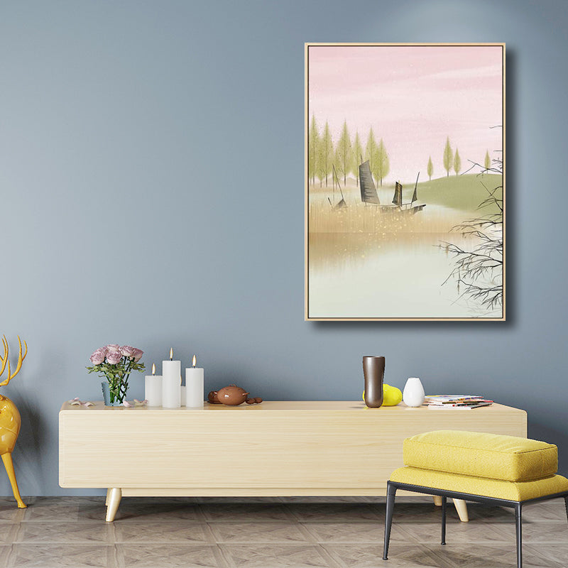 Country Style Forest Landscape Painting Pastel Color Girls Bedroom Wall Art Decor Clearhalo 'Art Gallery' 'Canvas Art' 'Country Art Gallery' 'French Country' 'Rustic' Arts' 1705444