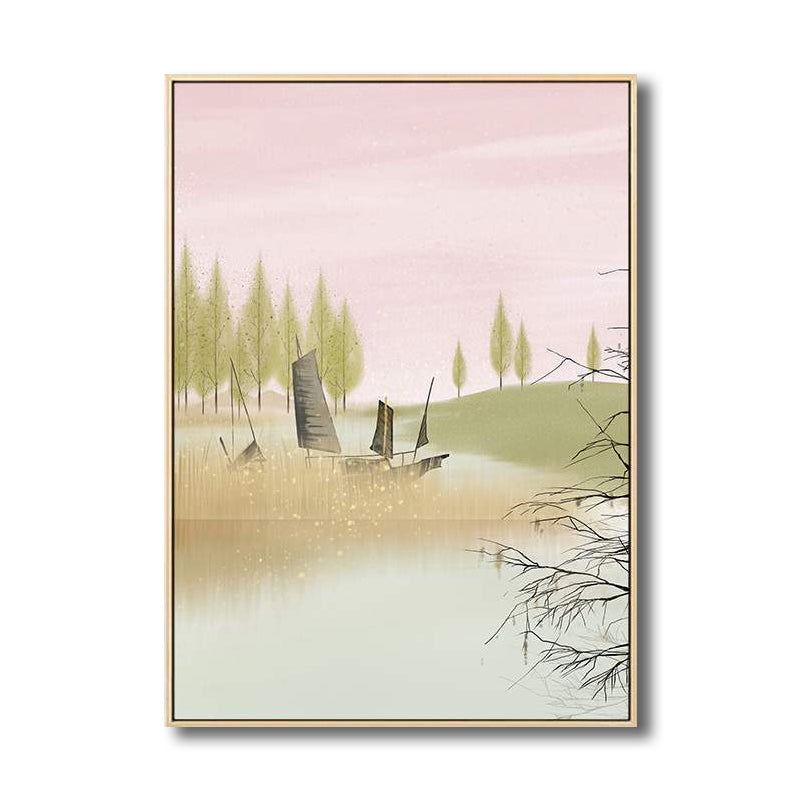 Country Style Forest Landscape Painting Pastel Color Girls Bedroom Wall Art Decor Clearhalo 'Art Gallery' 'Canvas Art' 'Country Art Gallery' 'French Country' 'Rustic' Arts' 1705445