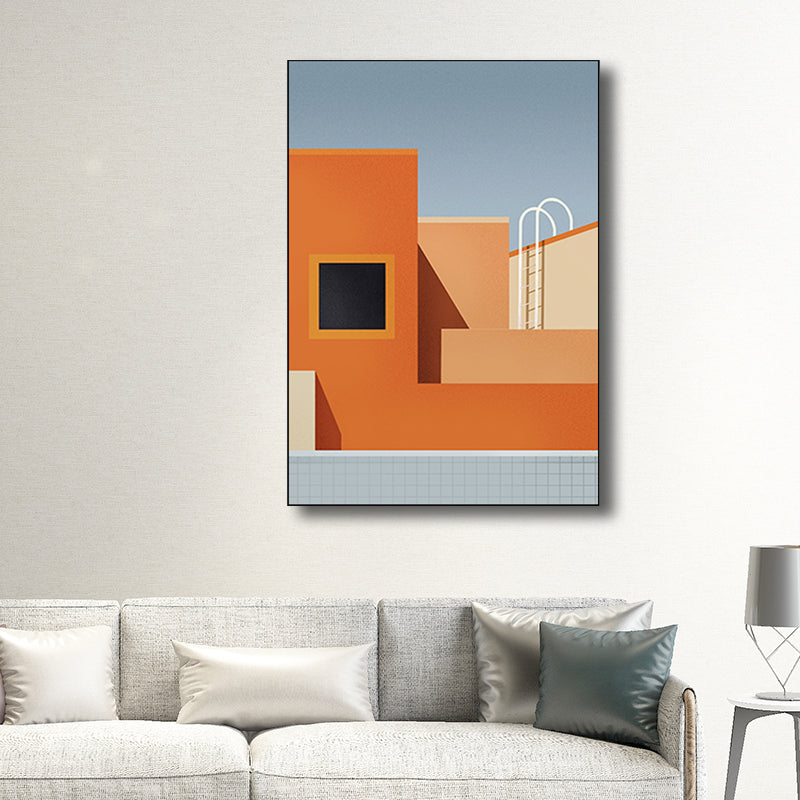 Architecture Wall Decor for Girls Bedroom in Light Color, Multiple Sizes Options Yellow Clearhalo 'Arts' 'Canvas Art' 1705474