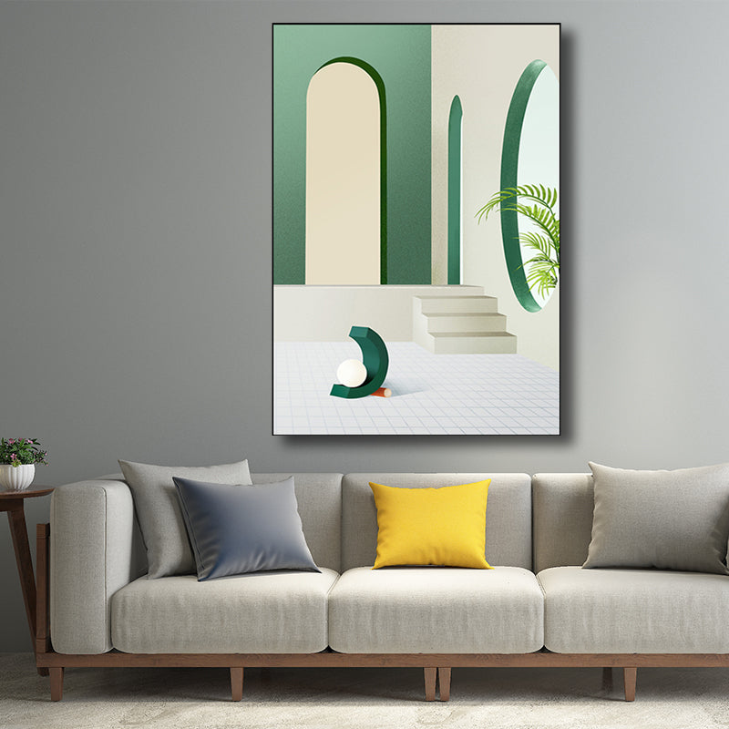 Architecture Wall Decor for Girls Bedroom in Light Color, Multiple Sizes Options Clearhalo 'Arts' 'Canvas Art' 1705486