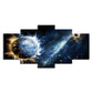 Dark Blue Sci-Fi Canvas Print Aerolite and Planet Wall Art for Childrens Bedroom Clearhalo 'Art Gallery' 'Canvas Art' 'Kids' Arts' 1705614