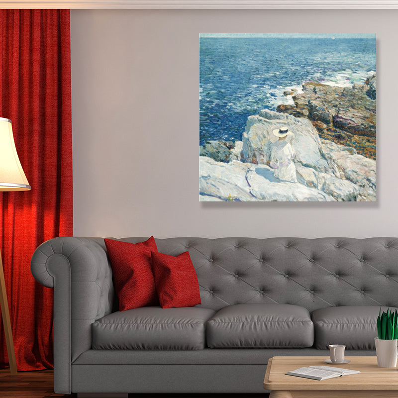 Lady Wall Art Decor Soft Color Vintage Square Canvas Print for Dining Room, Multiple Sizes Clearhalo 'Arts' 'Canvas Art' 1705633