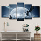Kids Moon Night Fight Canvas Dark Blue Final Fantasy Game Scene Wall Art Decor for Room Clearhalo 'Art Gallery' 'Canvas Art' 'Kids' Arts' 1705754