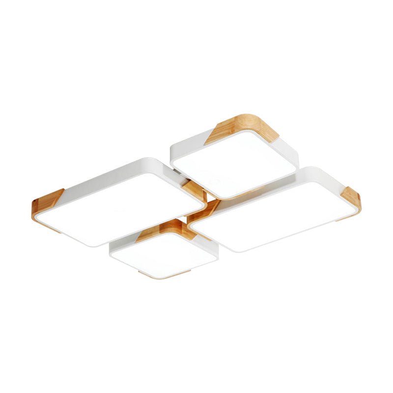 Living Room Rectangle Ceiling Lamp Acrylic Modern Style LED Grey/White Flush Ceiling Light Clearhalo 'Ceiling Lights' 'Close To Ceiling Lights' 'Close to ceiling' 'Flush mount' Lighting' 170582