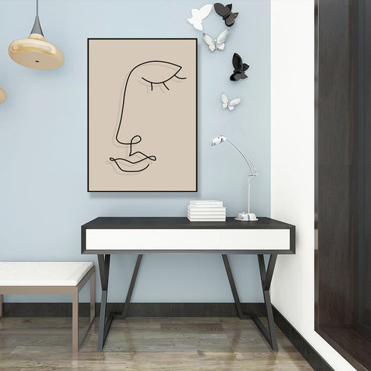 Brown Pencil Sketch Canvas Art Line Drawing Minimalist Textured Wall Decor for Room Clearhalo 'Art Gallery' 'Canvas Art' 'Contemporary Art Gallery' 'Contemporary Art' 'Minimalism' 'Minimalist Art Gallery' 'Scandinavian' Arts' 1705855
