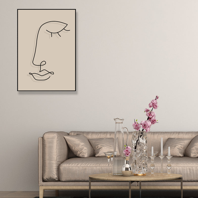Brown Pencil Sketch Canvas Art Line Drawing Minimalist Textured Wall Decor for Room Clearhalo 'Art Gallery' 'Canvas Art' 'Contemporary Art Gallery' 'Contemporary Art' 'Minimalism' 'Minimalist Art Gallery' 'Scandinavian' Arts' 1705856