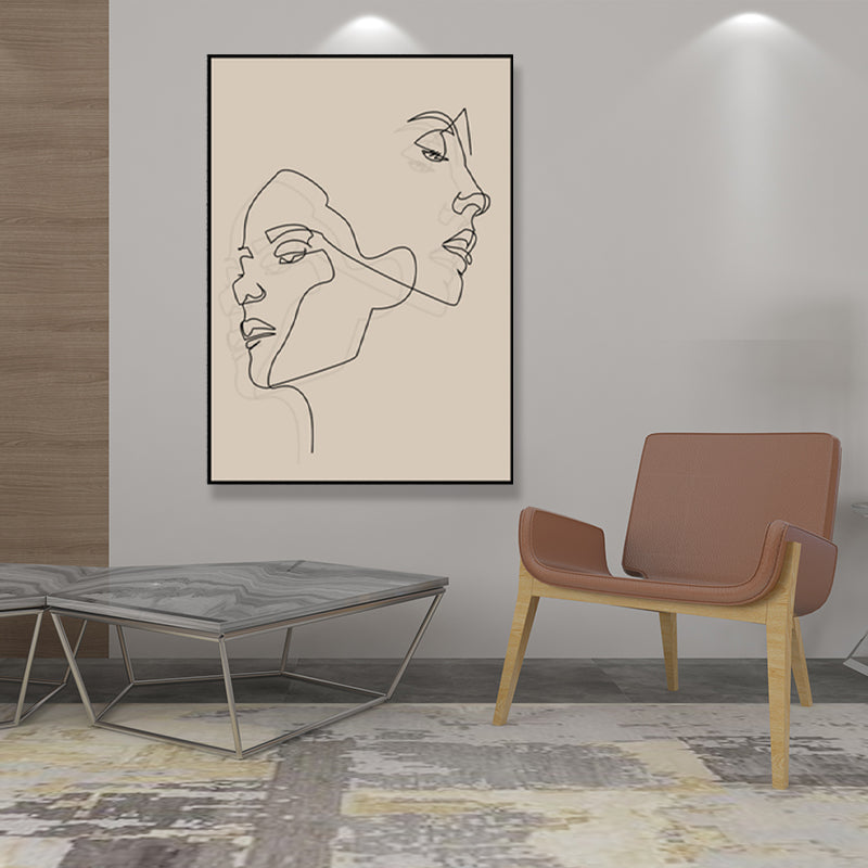 Brown Pencil Sketch Canvas Art Line Drawing Minimalist Textured Wall Decor for Room Brown Design 2 Clearhalo 'Art Gallery' 'Canvas Art' 'Contemporary Art Gallery' 'Contemporary Art' 'Minimalism' 'Minimalist Art Gallery' 'Scandinavian' Arts' 1705861