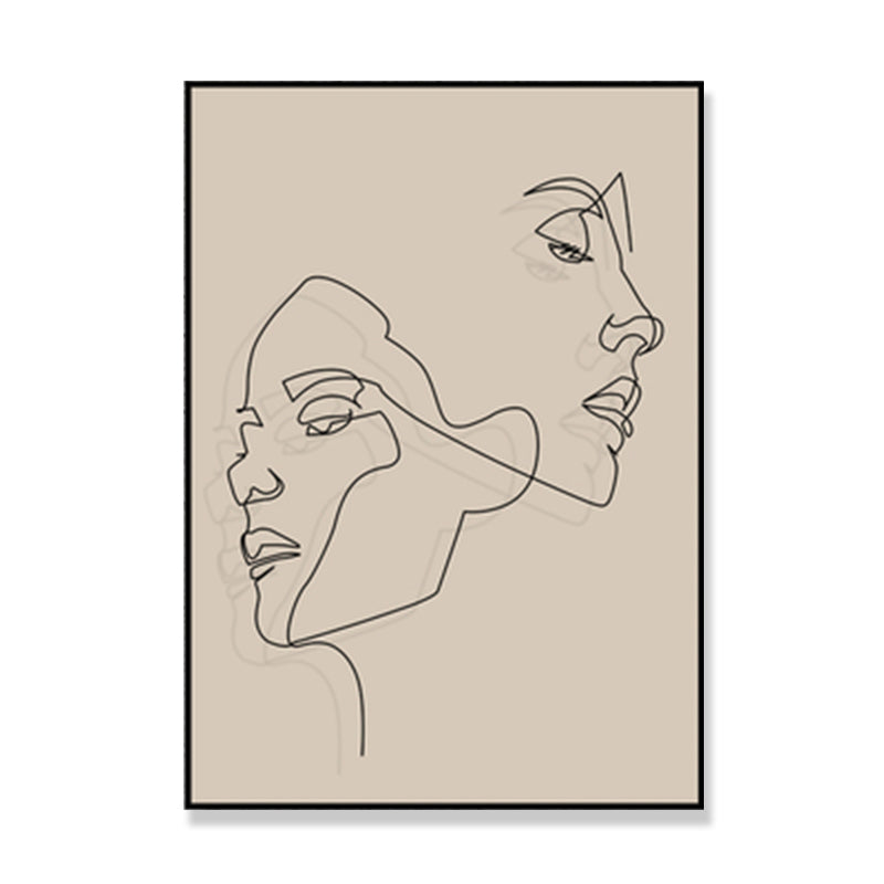 Brown Pencil Sketch Canvas Art Line Drawing Minimalist Textured Wall Decor for Room Clearhalo 'Art Gallery' 'Canvas Art' 'Contemporary Art Gallery' 'Contemporary Art' 'Minimalism' 'Minimalist Art Gallery' 'Scandinavian' Arts' 1705864