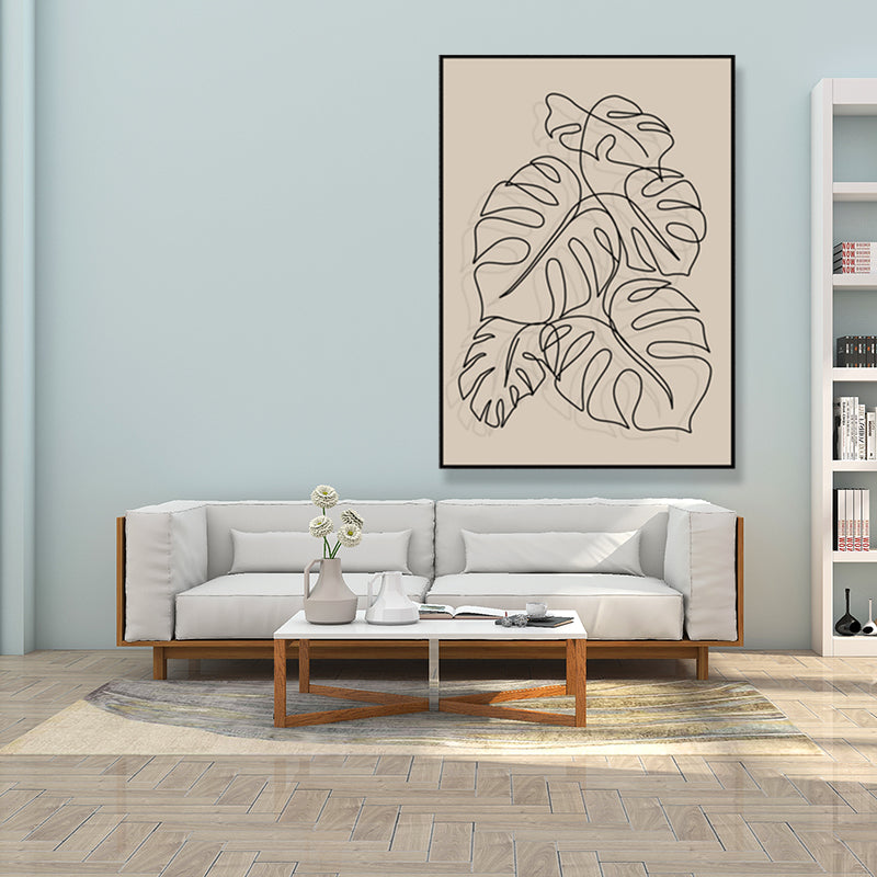Brown Pencil Sketch Canvas Art Line Drawing Minimalist Textured Wall Decor for Room Clearhalo 'Art Gallery' 'Canvas Art' 'Contemporary Art Gallery' 'Contemporary Art' 'Minimalism' 'Minimalist Art Gallery' 'Scandinavian' Arts' 1705871