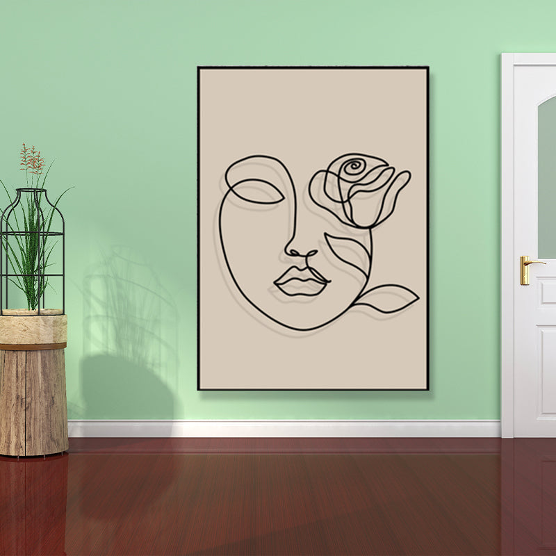 Brown Pencil Sketch Canvas Art Line Drawing Minimalist Textured Wall Decor for Room Brown Design 5 Clearhalo 'Art Gallery' 'Canvas Art' 'Contemporary Art Gallery' 'Contemporary Art' 'Minimalism' 'Minimalist Art Gallery' 'Scandinavian' Arts' 1705873
