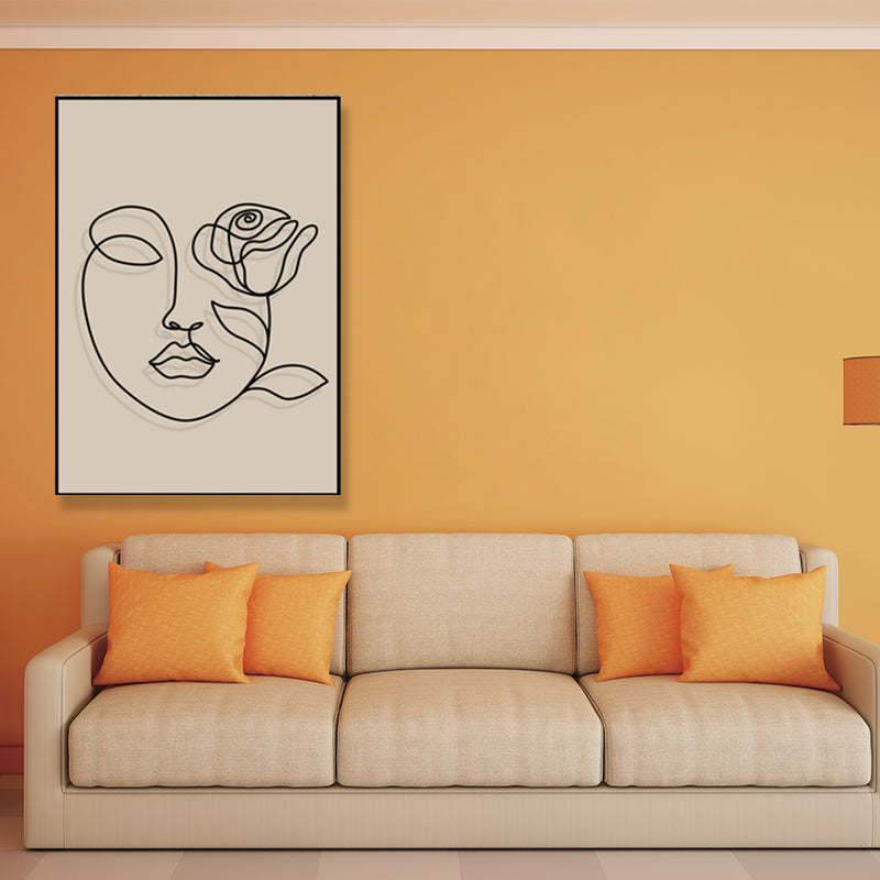 Brown Pencil Sketch Canvas Art Line Drawing Minimalist Textured Wall Decor for Room Clearhalo 'Art Gallery' 'Canvas Art' 'Contemporary Art Gallery' 'Contemporary Art' 'Minimalism' 'Minimalist Art Gallery' 'Scandinavian' Arts' 1705875