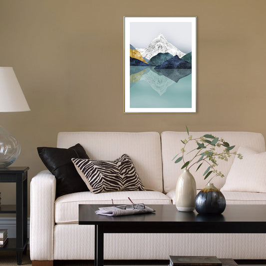 Pastel Mountain Landscape Canvas Art Textured Modern Style Dining Room Wall Decor Clearhalo 'Arts' 'Canvas Art' 1705945