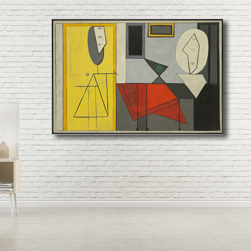 Picasso Geometric Figure Wall Art Synthetic Cubism Textured House Interior Canvas Clearhalo 'Art Gallery' 'Canvas Art' 'Contemporary Art Gallery' 'Contemporary Art' 'Minimalism' 'Minimalist Art Gallery' 'Scandinavian' Arts' 1705961