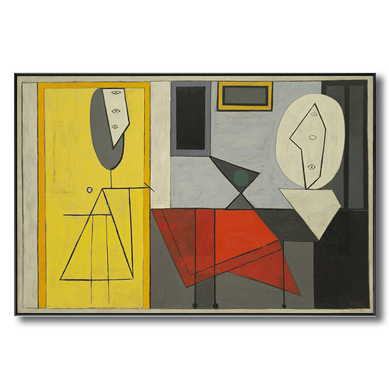 Picasso Geometric Figure Wall Art Synthetic Cubism Textured House Interior Canvas Clearhalo 'Art Gallery' 'Canvas Art' 'Contemporary Art Gallery' 'Contemporary Art' 'Minimalism' 'Minimalist Art Gallery' 'Scandinavian' Arts' 1705962
