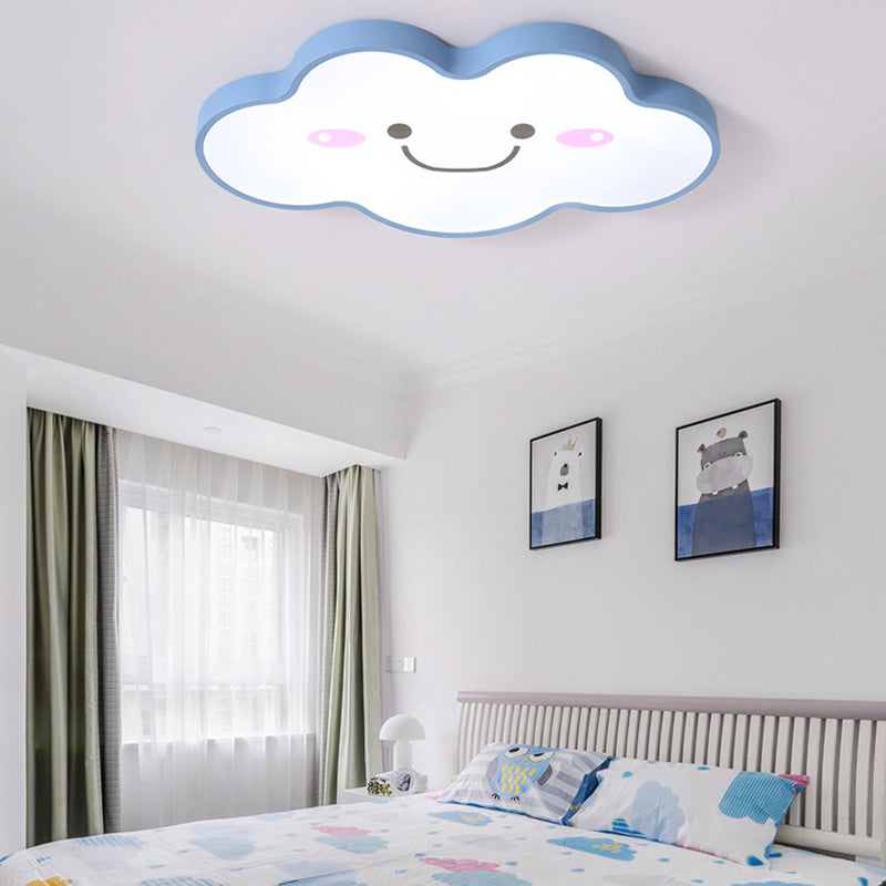 Kids Bedroom Smiling Cloud Ceiling Mount Light Acrylic Nordic Style Ceiling Fixture Blue Clearhalo 'Ceiling Lights' 'Close To Ceiling Lights' 'Close to ceiling' 'Flush mount' Lighting' 170597