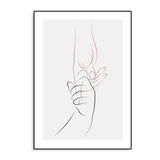 Holding Hands Pattern Canvas Textured Minimalism Style for Girls Bedroom Painting Clearhalo 'Art Gallery' 'Canvas Art' 'Contemporary Art Gallery' 'Contemporary Art' 'Minimalism' 'Minimalist Art Gallery' 'Scandinavian' Arts' 1705994