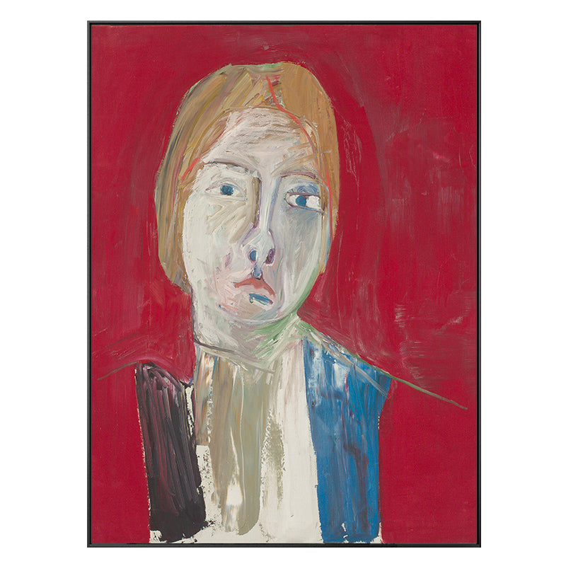 Countryside Abstract Figure Art Print Canvas Textured Red Painting for Living Room Clearhalo 'Art Gallery' 'Canvas Art' 'Traditional' Arts' 1706025