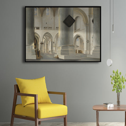 Culture St. John's Cathedral Painting Canvas Textured Yellow Wall Art Decor for Living Room Clearhalo 'Arts' 'Canvas Art' 1706087